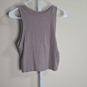 Hollister Mauve Ribbed Crop‎ Sleeveless Top Sz L